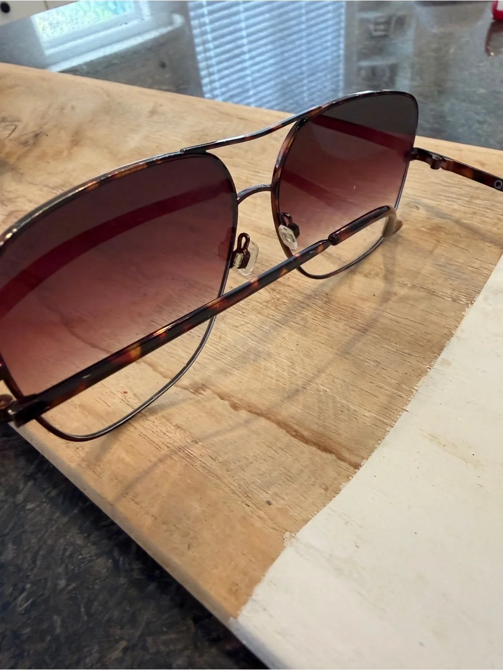 Quay Australia Tortoiseshell Frame Sunglasses with Gradient Purple-Brown Lenses